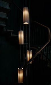 Preview wallpaper lights, light, stairs, dark