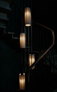 Preview wallpaper lights, light, stairs, dark