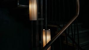 Preview wallpaper lights, light, stairs, dark