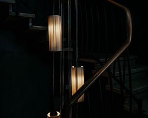 Preview wallpaper lights, light, stairs, dark