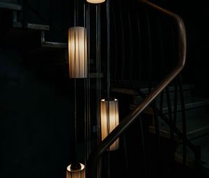 Preview wallpaper lights, light, stairs, dark