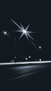 Preview wallpaper lights, night, road, movement