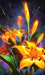 Preview wallpaper lilies, bouquet, flowers, yellow