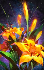 Preview wallpaper lilies, bouquet, flowers, yellow