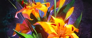 Preview wallpaper lilies, bouquet, flowers, yellow