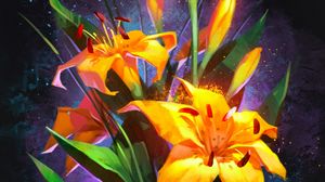 Preview wallpaper lilies, bouquet, flowers, yellow