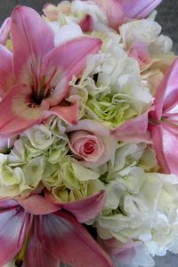 Preview wallpaper lilies, hydrangeas, roses, bouquet, decor, composition