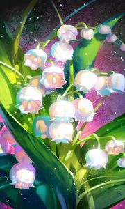 Preview wallpaper lilies of the valley, bouquet, art, flowers