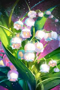 Preview wallpaper lilies of the valley, bouquet, art, flowers