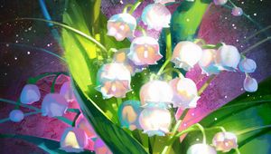 Preview wallpaper lilies of the valley, bouquet, art, flowers