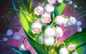 Preview wallpaper lilies of the valley, bouquet, art, flowers