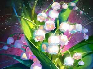 Preview wallpaper lilies of the valley, bouquet, art, flowers