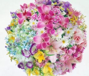 Preview wallpaper lilies, roses, carnations, daisies, flowers, bouquets, balloon, tenderness