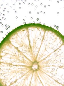 Preview wallpaper lime, citrus, bubbles, macro