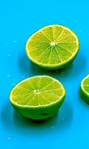 Preview wallpaper lime, citrus, fruit, slice, drops