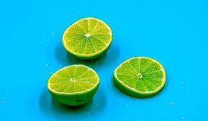 Preview wallpaper lime, citrus, fruit, slice, drops