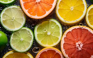 Preview wallpaper lime, lemon, grapefruit, citrus, fruits, food