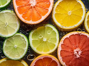 Preview wallpaper lime, lemon, grapefruit, citrus, fruits, food