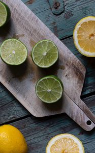 Preview wallpaper lime, lemons, citrus, fruit, board