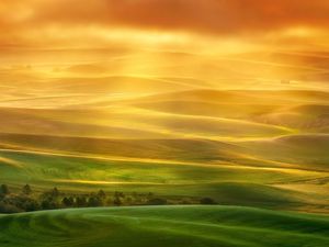 Preview wallpaper line, shape, plateau, field, sunset, light