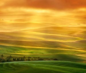 Preview wallpaper line, shape, plateau, field, sunset, light