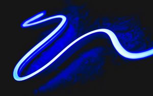 Preview wallpaper line, winding, neon, glow, blue