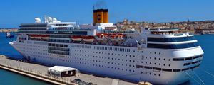 Preview wallpaper liner, costa neoromantica, ship, cruise ship, dock, pier