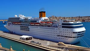 Preview wallpaper liner, costa neoromantica, ship, cruise ship, dock, pier