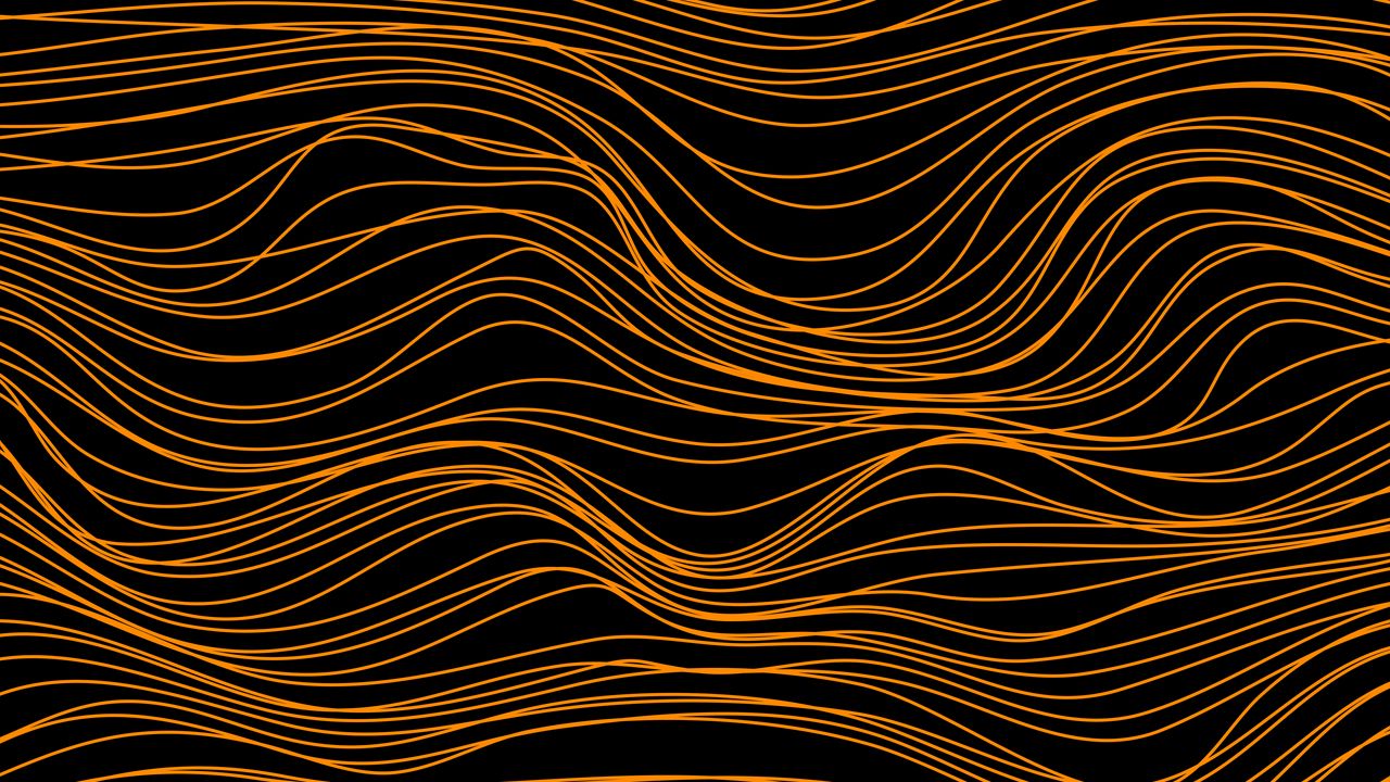 Wallpaper lines, bends, distortion, abstraction, orange