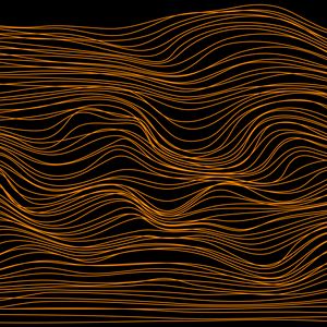 Preview wallpaper lines, bends, distortion, abstraction, orange