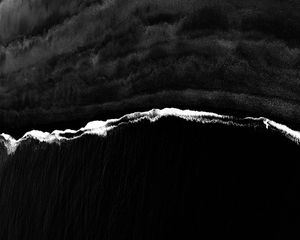 Preview wallpaper lines, black, bw, wavy, relief, dark