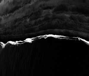 Preview wallpaper lines, black, bw, wavy, relief, dark