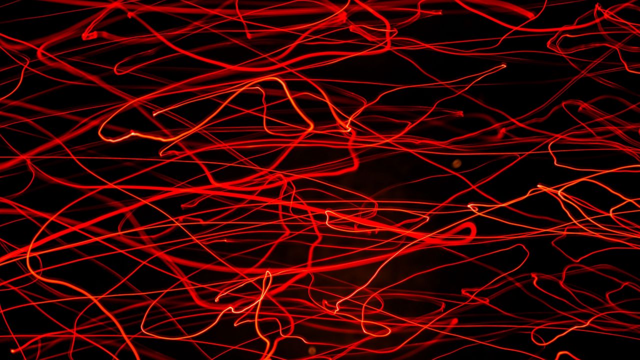 Wallpaper lines, chaos, freezelight, red, neon