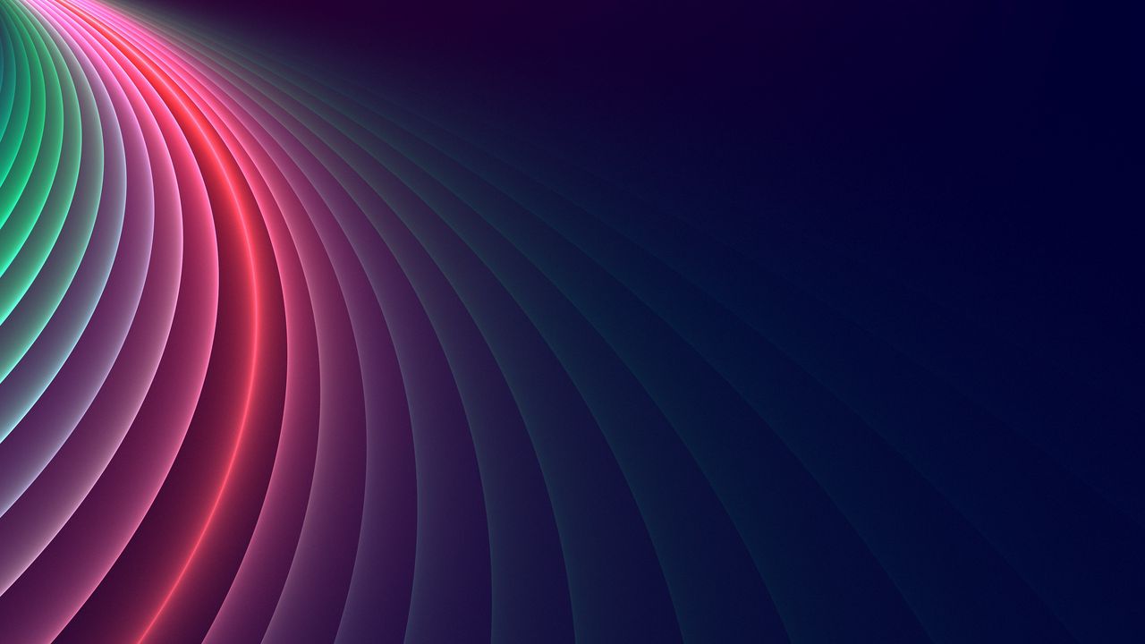 Wallpaper lines, colorful, glow, smooth, gradient