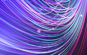 Preview wallpaper lines, curved, glowing, color, optical, abstract, pattern