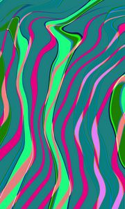 Preview wallpaper lines, curves, abstraction, green, pink