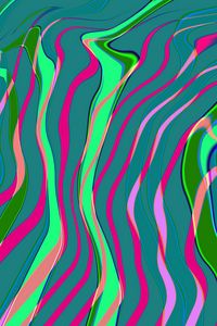 Preview wallpaper lines, curves, abstraction, green, pink