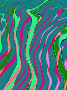 Preview wallpaper lines, curves, abstraction, green, pink