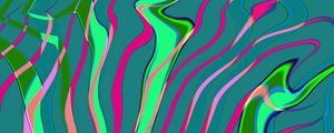 Preview wallpaper lines, curves, abstraction, green, pink