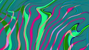 Preview wallpaper lines, curves, abstraction, green, pink