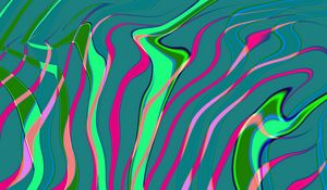 Preview wallpaper lines, curves, abstraction, green, pink