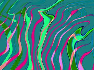 Preview wallpaper lines, curves, abstraction, green, pink