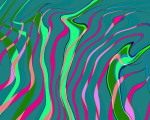 Preview wallpaper lines, curves, abstraction, green, pink