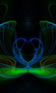 Preview wallpaper lines, distortion, abstraction, blue, green