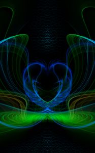 Preview wallpaper lines, distortion, abstraction, blue, green