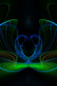 Preview wallpaper lines, distortion, abstraction, blue, green