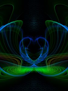 Preview wallpaper lines, distortion, abstraction, blue, green