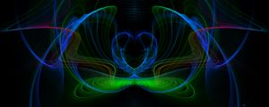 Preview wallpaper lines, distortion, abstraction, blue, green