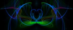 Preview wallpaper lines, distortion, abstraction, blue, green