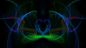 Preview wallpaper lines, distortion, abstraction, blue, green